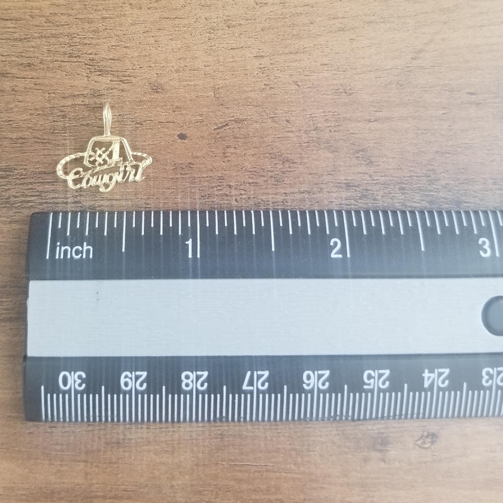 14K Gold #1 Cowboy Hat Pendant - Picture 5 of 8